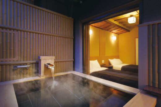 Asaya guest room with open-air bath