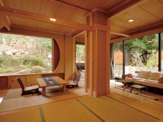 Kannon Onsen Seiunkan Guest room with garden cypress bath