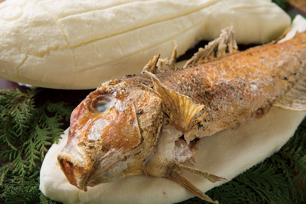 Image: Salt-grilled rosy seabass
