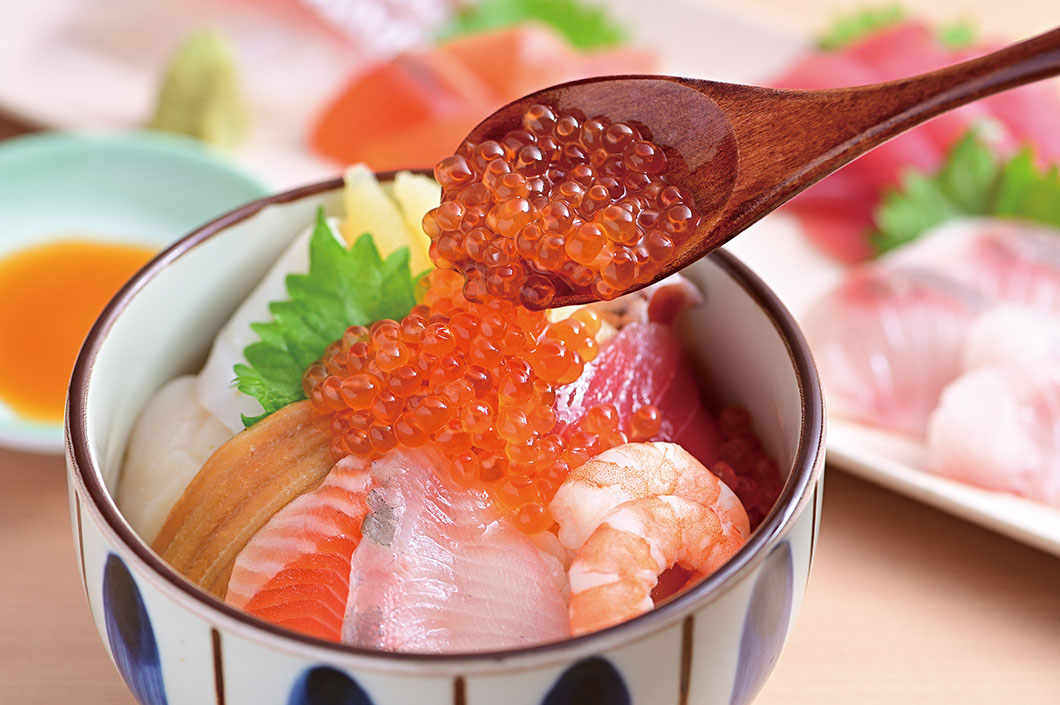 Image: "Seafood bowl" (one example) available at the dinner buffet.