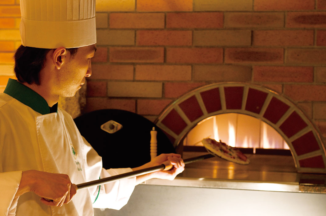 Photo: Stone oven in the open kitchen