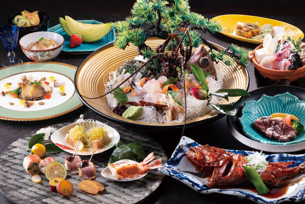 五浦の郷土料理などが並ぶ、料理一例