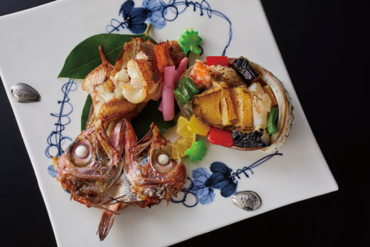 井づつやのどぐろ香り焼き、鮑やどかり焼き